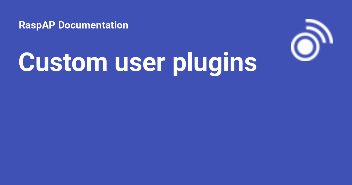 Custom user plugins - RaspAP Documentation