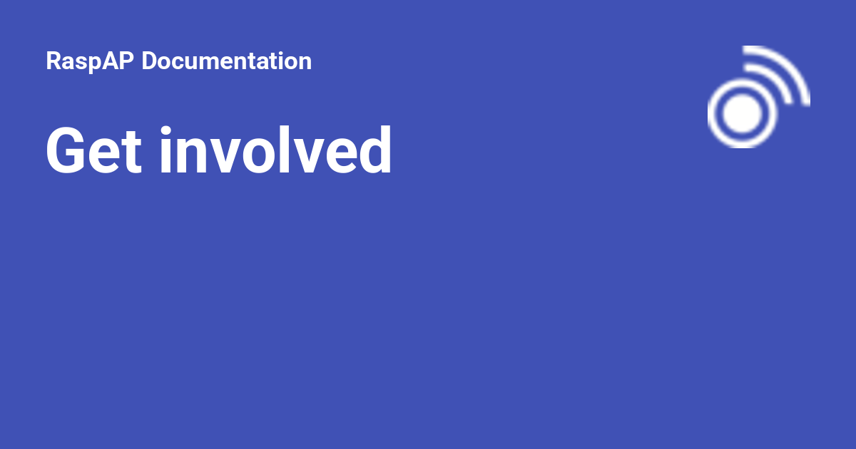Get involved - RaspAP Documentation